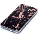 Voor Galaxy S7 edge Plating Marble Pattern Soft TPU Protective Case (Black Gold)