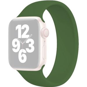 Voor Apple Watch Series 7 45mm / 6 & SE & 5 & 4 44mm / 3 & 2 & 1 42mm Solid Color Elastic Silicone Replacement Wrist Strap Watchband  Maat: M 143mm (Alfalfa Grass)