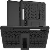 Voor Samsung Galaxy Tab S7 T870 / T875 Tire Texture Schokbestendige TPU+PC Beschermhoes met houder(zwart)
