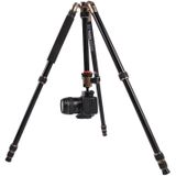 Triopo MT-2504C Verstelbaar Portable Statief Aluminium Tripod Standaard met NB-1S Balhoofd voor Canon Nikon Sony DSLR Camera (zwart)