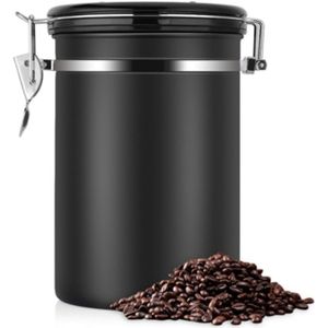 Koffie container RVS thee opberg kisten zwarte keuken Sotrage Canister koffie thee Caddies Teaware (zwart)
