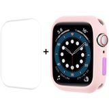 Enkay TPU Case + Full Coverage Pet Screen Protector voor Apple Watch Series 7 41mm (Pink)