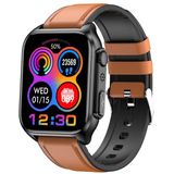 TK12 1 96 inch IP67 waterdichte lederen band smartwatch ondersteunt ECG / zorg voor gezinnen op afstand / Bluetooth-oproep / lichaamstemperatuurbewaking