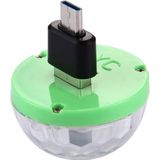 3W USB RGB Magic Ball fase van de LED Lamp met USB-C / Type-C Adapter  4 LEDs Mini LED muziekgeluid controle KTV DJ Disco licht Effect Light(Transparent+Green)