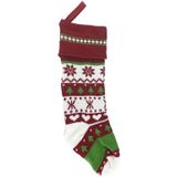 Kerstversiering kerstwollen sokken cadeau tassen kinderen snoepzakken (rood)