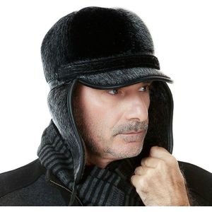 Herfst en Winter Imitatie Mink Fur Warm Bombrt Hoeden Flight Cap voor mannen van middelbare leeftijd  Grootte: XL (Boven 60cm)(Grijs)