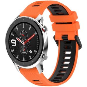 Voor Amazfit GTR 4 Pro 22 mm sport tweekleurige siliconen horlogeband (oranje + zwart)