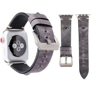 Voor Apple Watch serie 3 & 2 & 1 42mm patroon grote ogen van eenvoudige manier koeienhuid armbanden