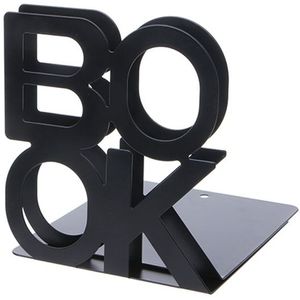 Alfabet vormige ijzeren metalen boekensteunen steun houder Desk stands voor boeken (zwart)