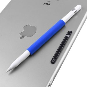 Magnetische Sleeve silicone houder grip set voor Apple Pencil (blauw)