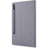 Voor Galaxy tab S6/T860/T865 doek Teature horizontale Flip PU lederen draagtas met houder & kaartsleuven & pen sleuf (grijs)