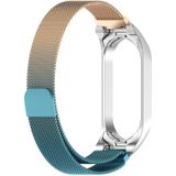 Voor Xiaomi Mi Band 7/7NFC Milan metalen roestvrijstalen horlogeband (retro goud + blauw)