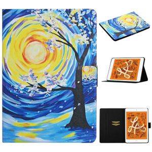 Voor iPad Mini (2019) Gekleurd tekenpatroon Horizontaal Flip Lederen kast met Holder & Card Slots & Sleep / Wake-up Functie(Starry Sky Tree)