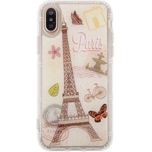 Voor iPhone X anti-zwaartekracht Nano-zuig technologie Dropproof Eiffeltoren patroon TPU Back Cover beschermhoes