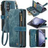 Voor Samsung Galaxy Z Fold5 CaseMe C30 multifunctionele kaartsleuven rits telefoon lederen telefoonhoes