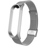 Voor Xiaomi Mi Band 4 / 3 Milanese Metalen Vervangingsband Watchband  Kleur: Zilver