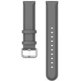 Voor Samsung Galaxy Watch 3 45mm 22mm lederen band met ronde staart gesp (Grijs)