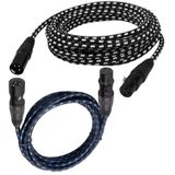 KN006 5m man-vrouw Canon lijn audiokabel microfoon eindversterker XLR-kabel (zwart blauw)