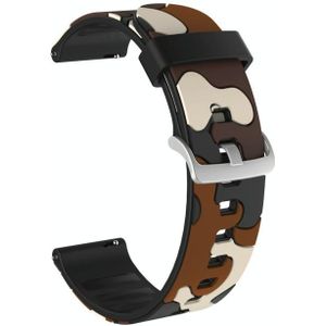 22mm Voor Huawei Watch GT 2 46mm / Watch GT 2 Pro / Watch GT 2e Camouflage Siliconen vervangende polsband horlogeband met zilveren gesp(2)