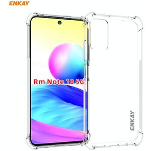 Voor Xiaomi Redmi Note 10 5G ENKAY Hat-Prince Clear TPU Shockproof Case Soft Anti-slip Cover