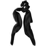 3 PCS Super Long Large Intestine Circle Silk Scarf Ribbon Satin Solid Color Big Tail Hair Circle (Zwart)