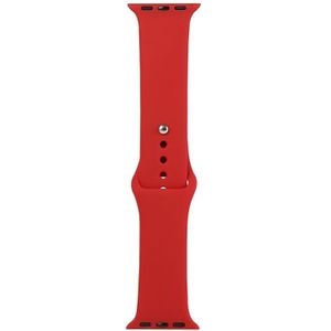 Voor Apple Watch Series 5 & 4 44mm / 3 & 2 & 1 42mm Siliconen horloge vervangende riem  korte sectie (vrouwelijk)(China Red)