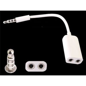 3.5mm Headset Splitter Adapter Hoofdtelefoon Microfoon Splitter Kabel (Wit)