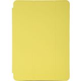 Voor iPad 10.2 horizontale flip smart lederen behuizing met drie opvouwbare houder (geel)