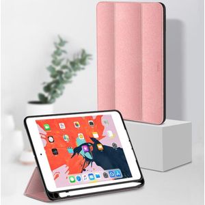 TOTUDESIGN horizontale Flip lederen draagtas voor iPad mini (2019)  met houder & slaap/Wake-up functie & Pensleuf (ros goud)