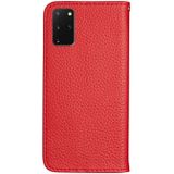 Voor Galaxy S20 Plus Litchi Texture Horizontal Flip Protective Case met Holder & Card Slots(Red)