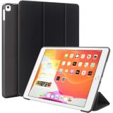 Voor iPad 10 2 inch 2019 / iPad Pro 10 5 inch Drievouwende Surface PU Leather TPU Matte Soft Bottom Case met Holder & Sleep / Wake-up Function(Zwart)