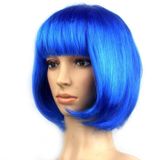 Partij Cosplay Headwear rechte korte PET pruiken voor vrouwelijke (Royal blauw)