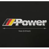 Auto Duitsland Vlag Stijl Power Metal Gepersonaliseerde Decoratieve Stickers  Afmeting: 14x3x0.3cm (Zilver)