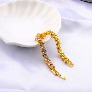 Glamoureuze vrouwelijke Crystal armband met kunstmatige diamond ingelegd voor bruiloft  verloving  Mother's Day en de Gift van de verjaardag  Diameter: 5 25 cm  omtrek: 16.5 cm(Gold)