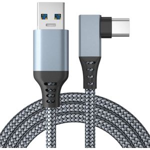 6m USB naar USB-C / Type-C Elleboog 5Gbps USB3.1 Gen2 snellaadkabel voor gegevenssynchronisatie