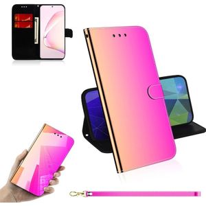 Voor Galaxy Note 10 Lite / A81 Lmitated Mirror Surface Horizontal Flip Leather Case met Holder & Card Slots & Wallet & Lanyard(Gradient Color)
