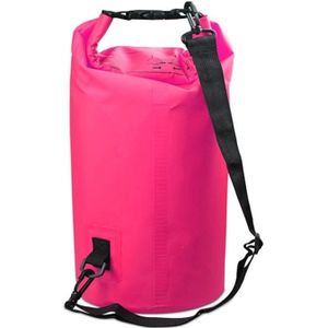 Outdoor waterdichte dubbele schoudertas droge zak PVC vat tas  capaciteit: 20L (roze)