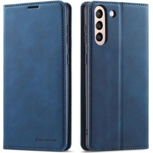 Voor Samsung Galaxy S21+ 5G Forwenw Dream Series Oil Edge Sterk magnetisme Horizontale Flip Lederen case met Holder & Card Slots & Wallet & Photo Frame(Blauw)