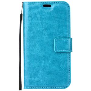 Voor de Galaxy A5 (2017) / A520 Crazy Horse textuur horizontaal flip PU lederen draagtas met houder & kaartsleuven & portemonnee & fotolijstjes & Lanyard & magnetische sluiting (blauw)