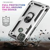Voor Motorola Moto G9 Power Shockproof TPU + PC Beschermhoes met 360 graden roterende houder (Zilver)
