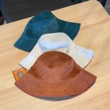 Leisure Corduroy Fisherman Hat Fall en Winter Opvouwbare Art Sunhat  Maat: M (56-58cm)(Gras Groen)