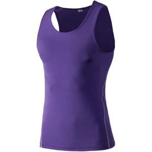 Fitness Running Training Tight Quick Dry Vest (Kleur: Paars formaat: XL)