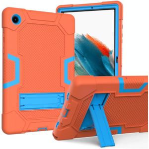 Voor Samsung Galaxy Tab A8 10.5 2021 X200 Contrast Kleur Robot Silicone + PC Tablet Case (Oranje Blauw)