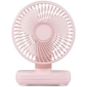 D606 4W USB oplaadbare draagbare vier-speed verstelbare desktop fan (Roze)