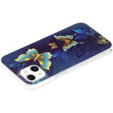 Lichtgevende TPU zachte beschermhoes voor iPhone 13 mini (dubbele vlinders)