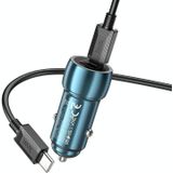 hoco Z48 Tough 40W dubbele USB-C / Type-C-poort autolader met Type-C naar Type-C kabel