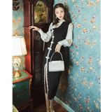 Mode Retro Slim-fitting Lace Verbeterde Cheongsam jurk (Kleur: Black Size: L)