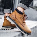 SY-5888 Outdoor Work Shoes Casual Lovers Martin Boots Men Shoes  Size: 38(Golden Yellow)