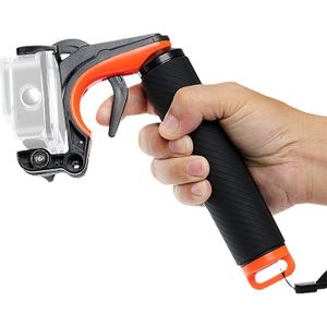 Sluiter trigger + drijvende hand greep duiken drijfvermogen stok met verstelbare anti-lost band & schroef & moersleutel voor GoPro HERO8 zwart