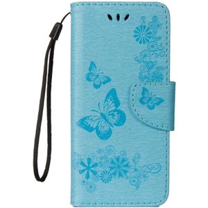 Voor Galaxy S9 Vintage relif bloemen vlinder patroon horizontale Flip lederen draagtas met kaartslot & houder & portemonnee & Lanyard(Blue)